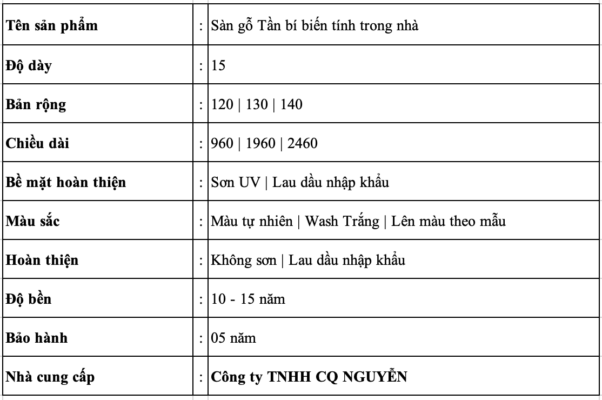 Sàn gỗ tần bì biến tính trong nhà
